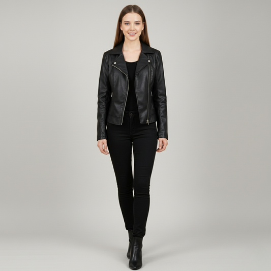 Women’s Faux Leather Moto Jacket