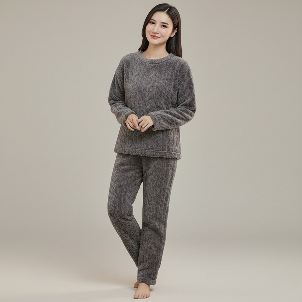 Women’s Thickened Flannel Pajama Set
