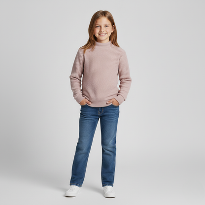 Thermal Ribbed Mock Neck Fleece Lined Top