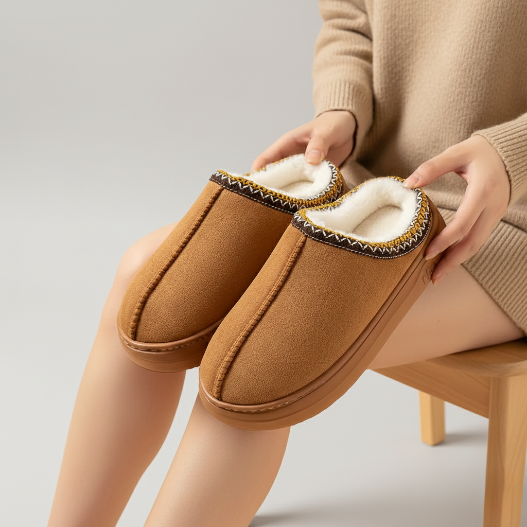 Women’s Fuzzy Fur Lined Winter Slippers