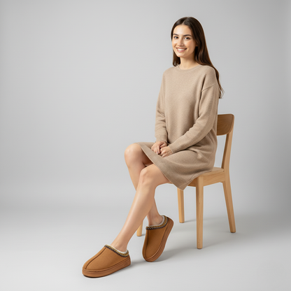 Women’s Fuzzy Fur Lined Winter Slippers